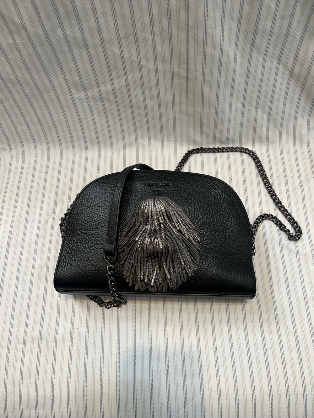 Ted Baker MAARYY Black Leather Pom Crossbody